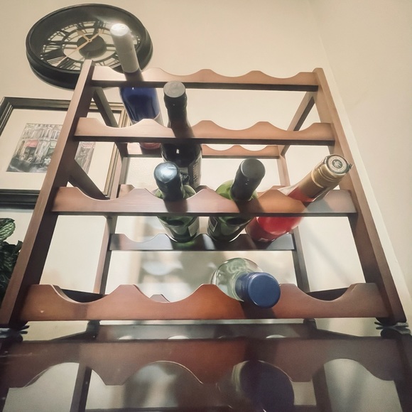 Free Standing Wine Rack - 16 Bottle - Bamboo Display Shelf - Picture 6 of 6